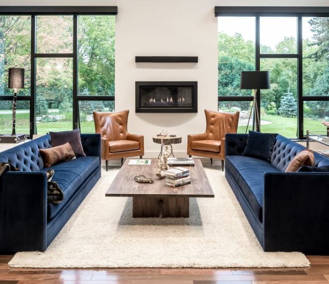 fall interior design trends velvet sofa