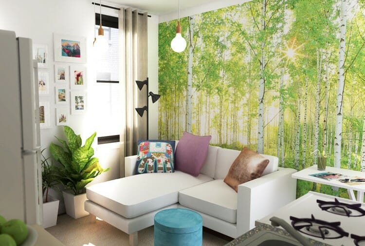 how to incorporate nature into your home- Eleni tree wallpaper