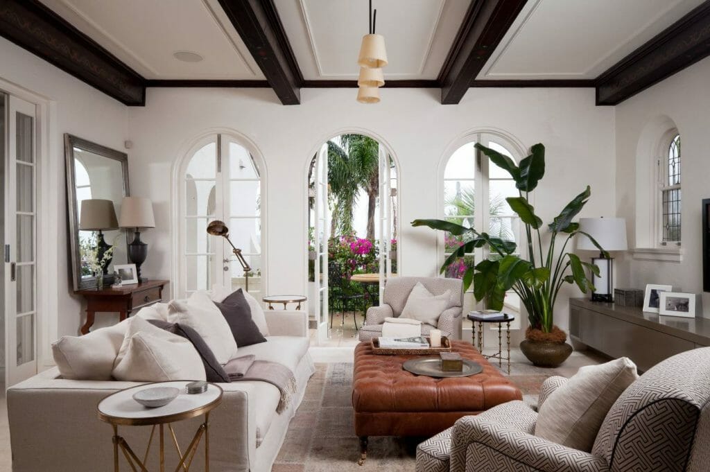 how to incorporate nature into your home- indoor plants in living room