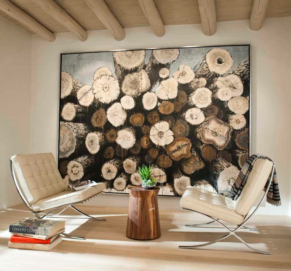 how to incorporate nature into your home- log art