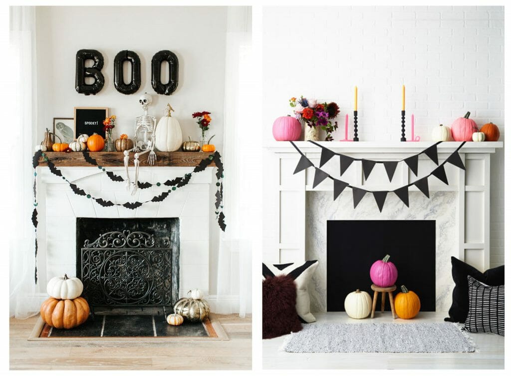 halloween decor trends fireplace garland