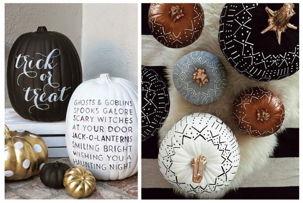 halloween decor trends painted pumpkins