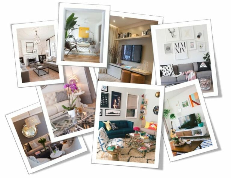 Before & After Playful Modern Online Living Room Design Decorilla