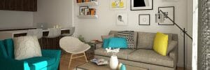 Online interior design-Before-after_living room design