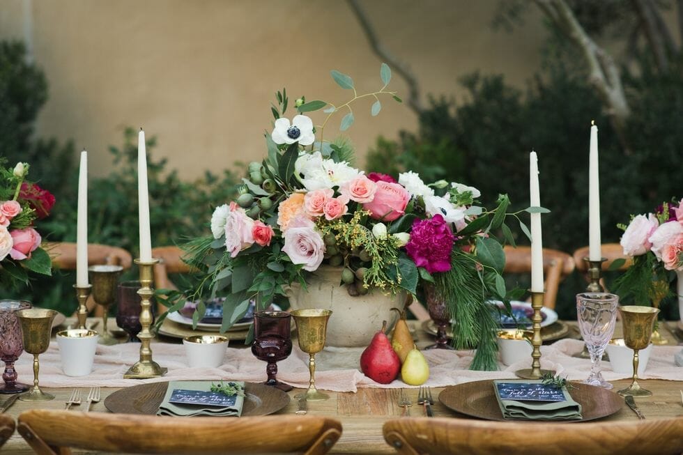 fall table decoration colorful florals