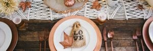 fall table decorations copper
