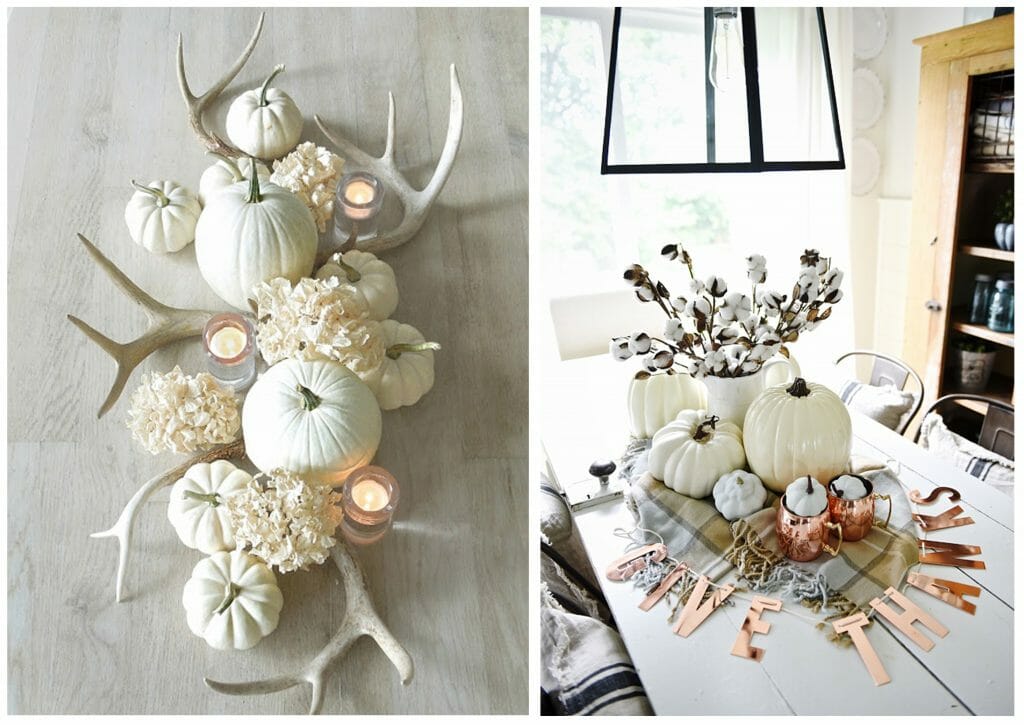 fall table decorations neutral centerpiece