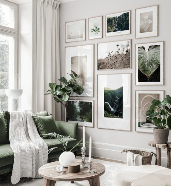 how to incorporate nature into your home- nature gallery wall