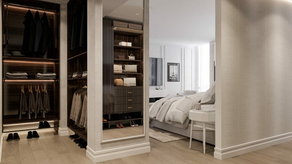 walk-in closet design good lighting