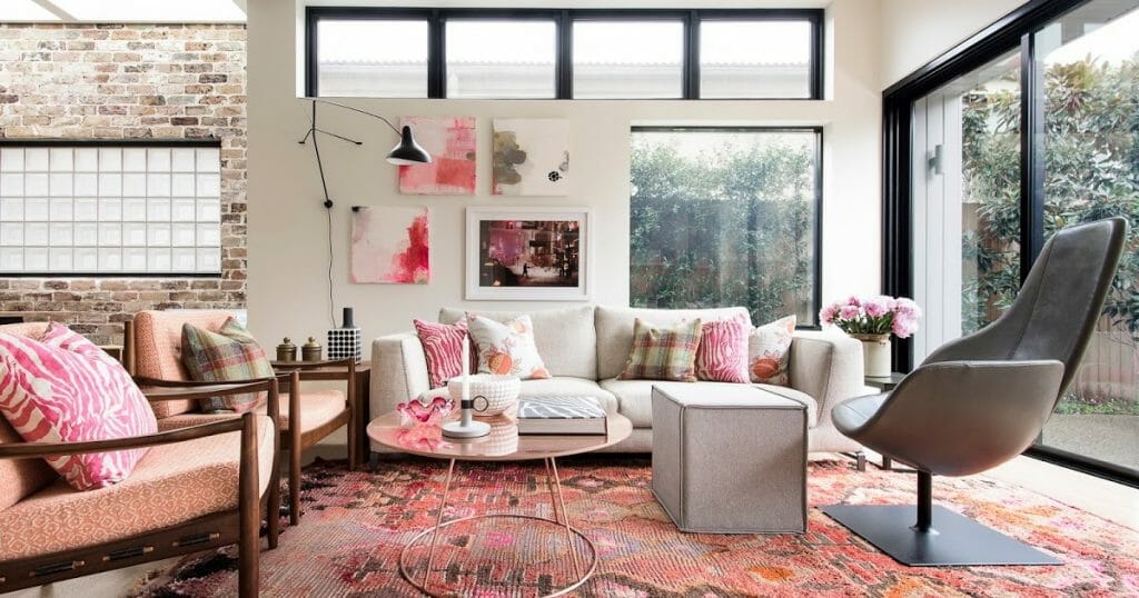 pink accents interior design