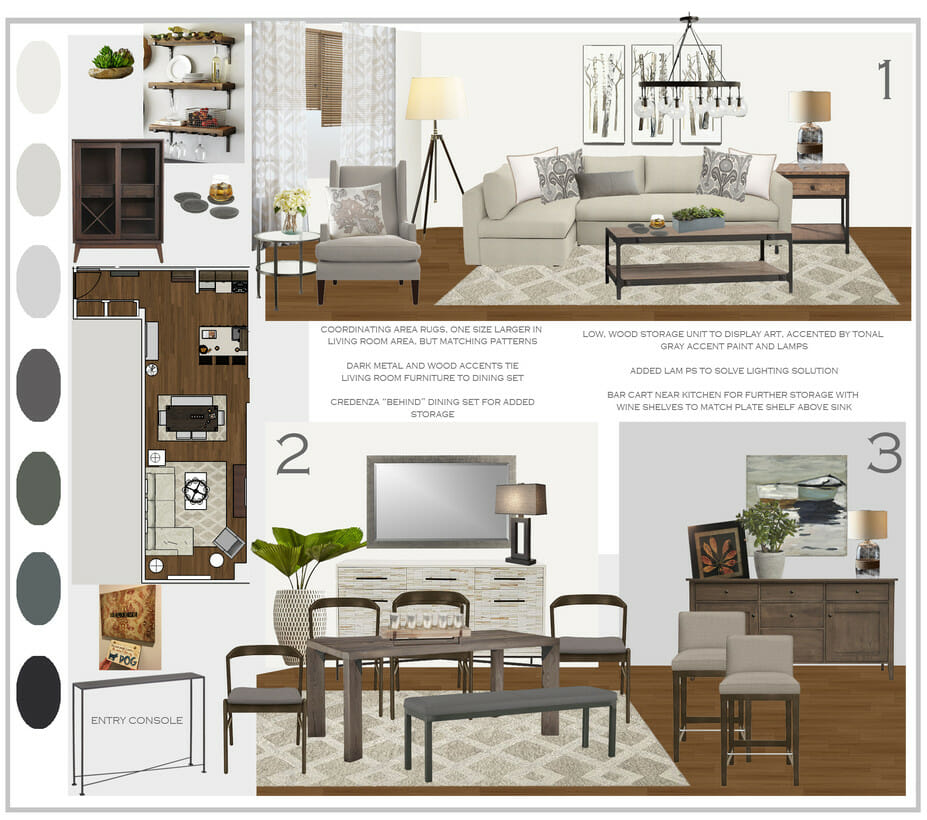 rustic chic online interior design moodboard