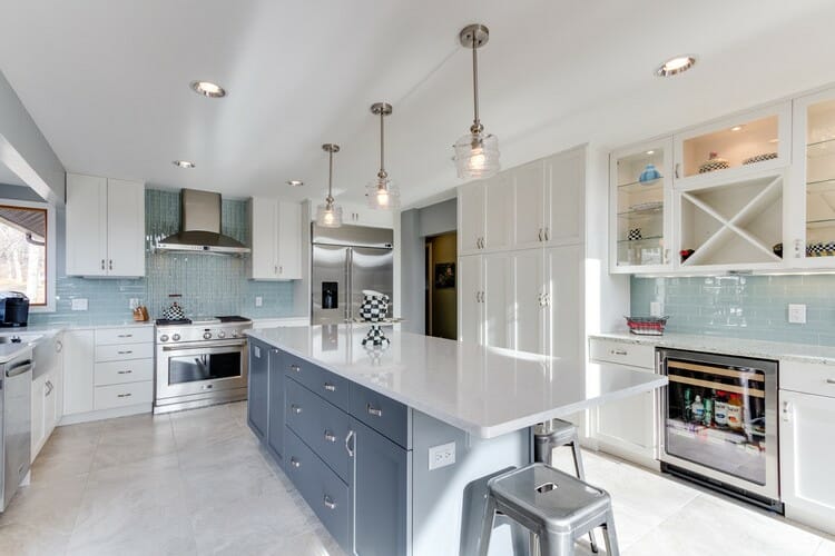 kitchen open shelving glass door