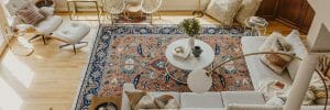Cozy modern boho living room by Decorilla interior decorator