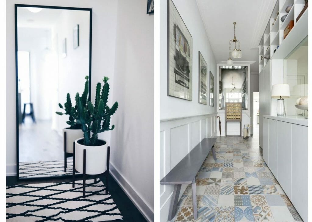 hallway decorating ideas mirror