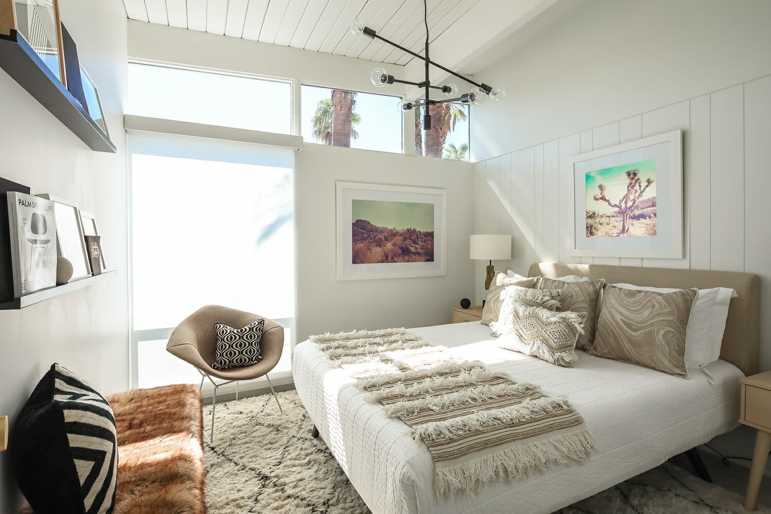 eclectic bedroom interior design with texture