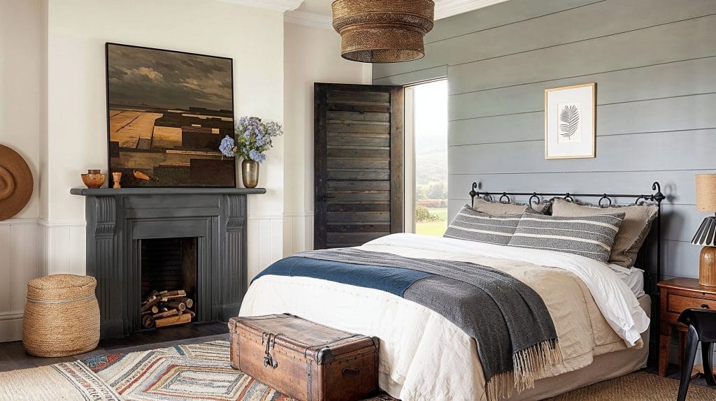 Bedroom essentials in a rustic interior by Decorilla