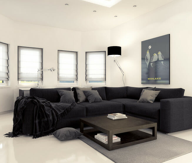 black and white living room decor small space