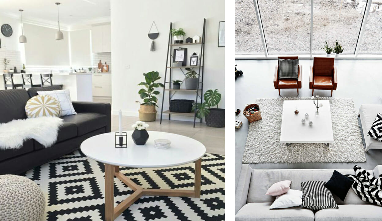 Classic and Chic Black and White Living Room Decor   Decorilla