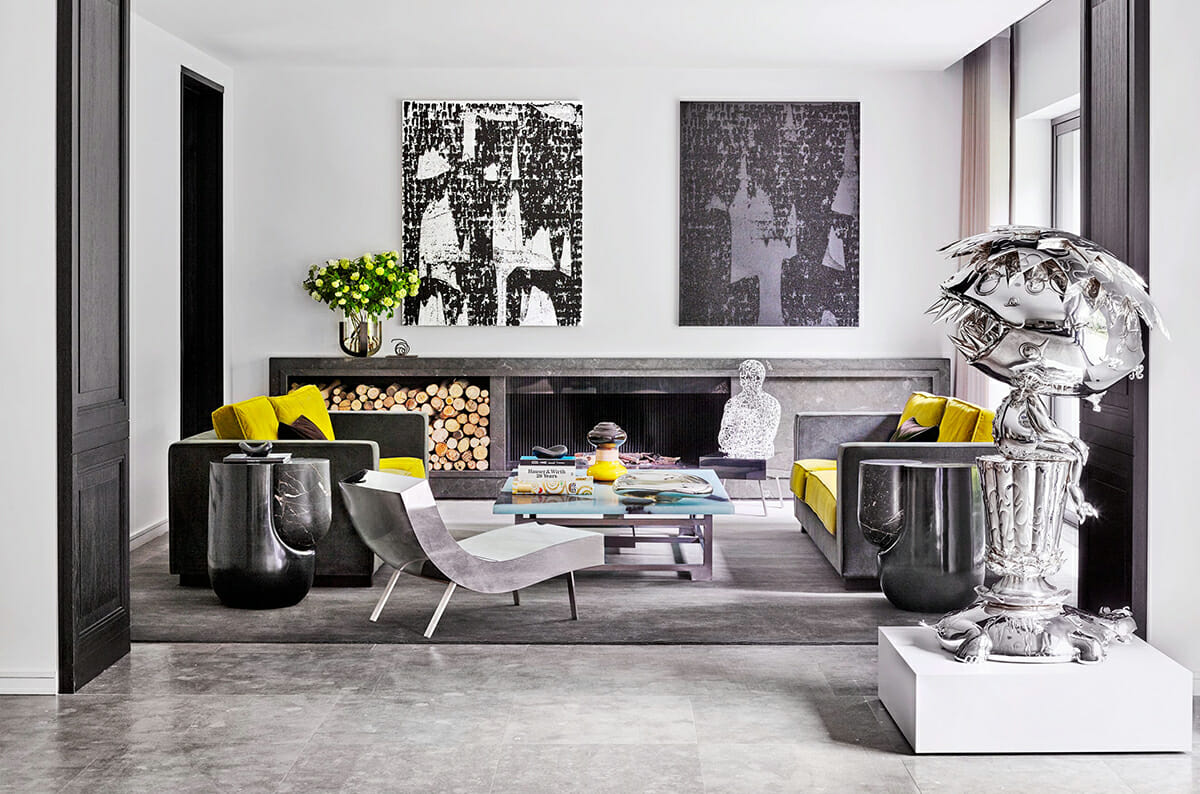 Contemporary-Interior-Design-Living-Room-with-Contemporary-Sculpture