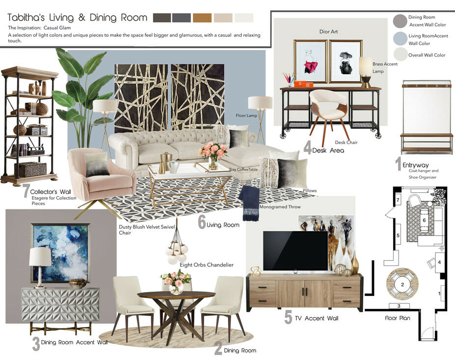 modern living room decorilla moodboard
