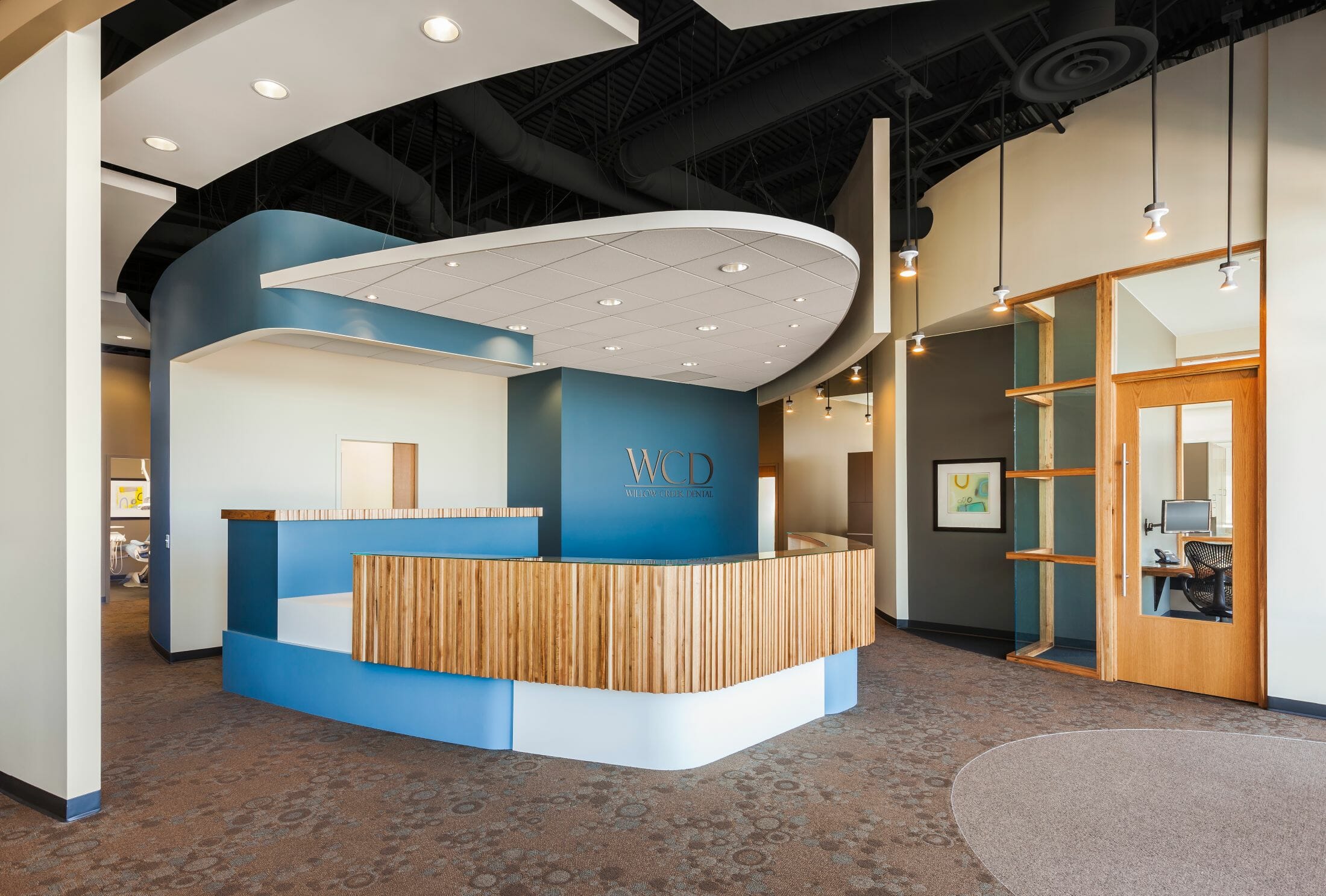 dental-office-interior-design-Willow-Creek-Reception