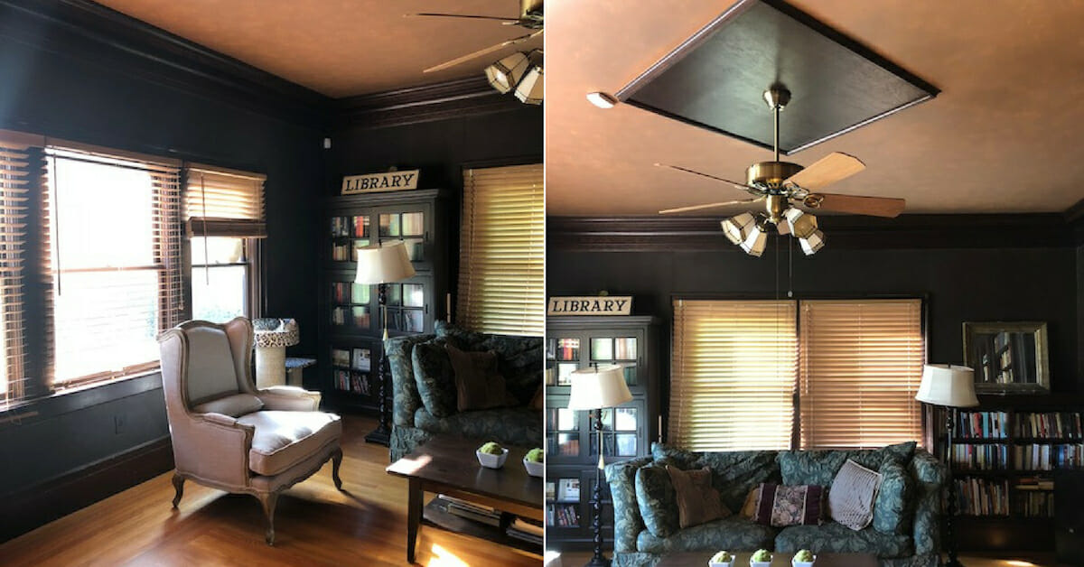 Before & After Moody Online Library Interior Design Decorilla