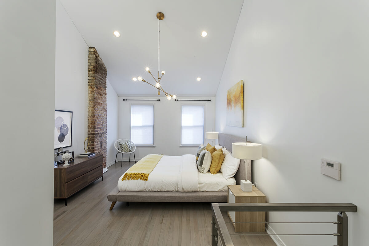 interior designer spotlight glamorous bedroom with yellow