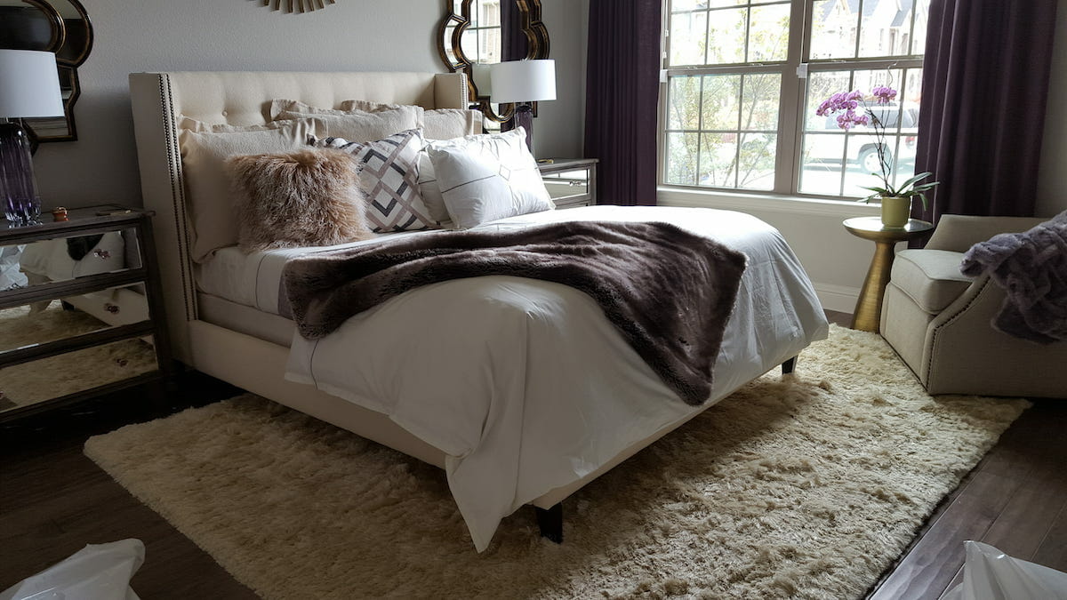 Transitional bedroom by one of the top dallas interior designers, shelley c