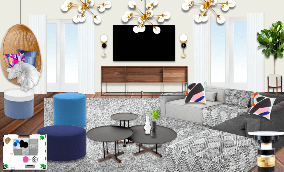 decorilla designer michelle b. creates modern living room