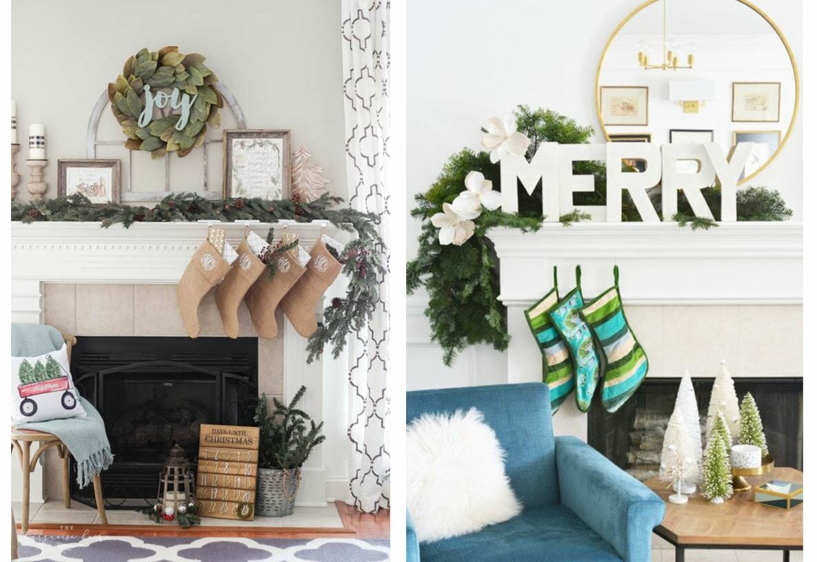 holiday decor trends asymmetrical mantle