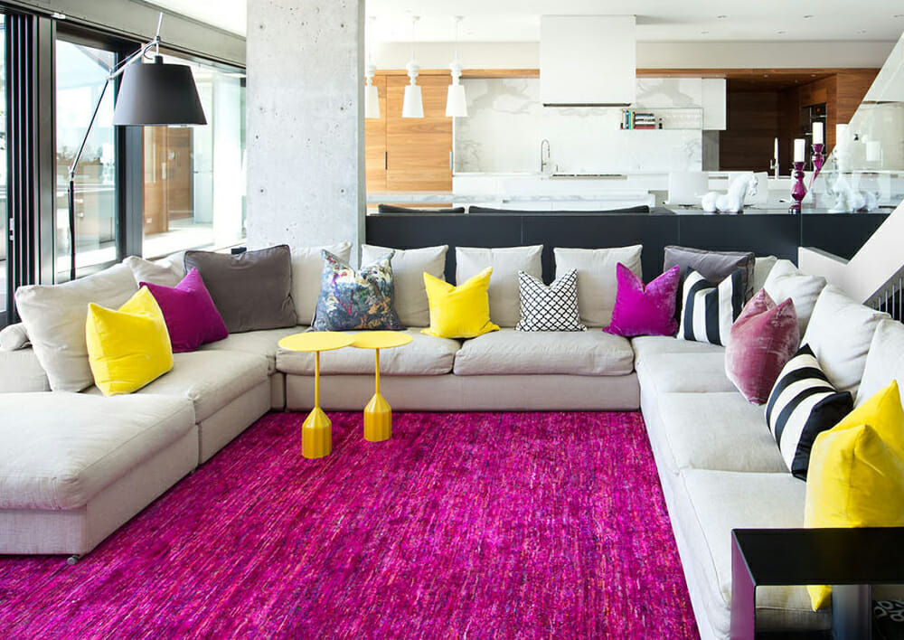 Before & After: Trendy & Colorful Modern Living Room Online Design