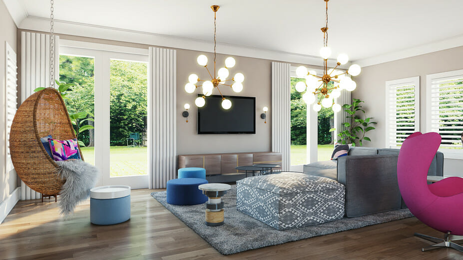 modern living room online design by decorilla designer michelle b