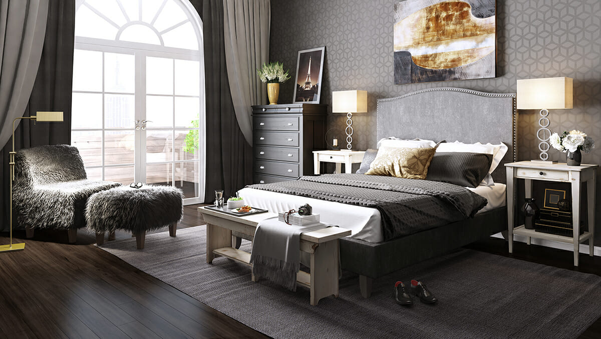 Luxury home interior in grey