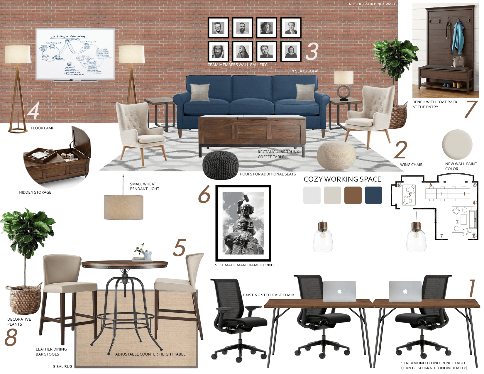 Commercial Office Interior Design Moodboard 