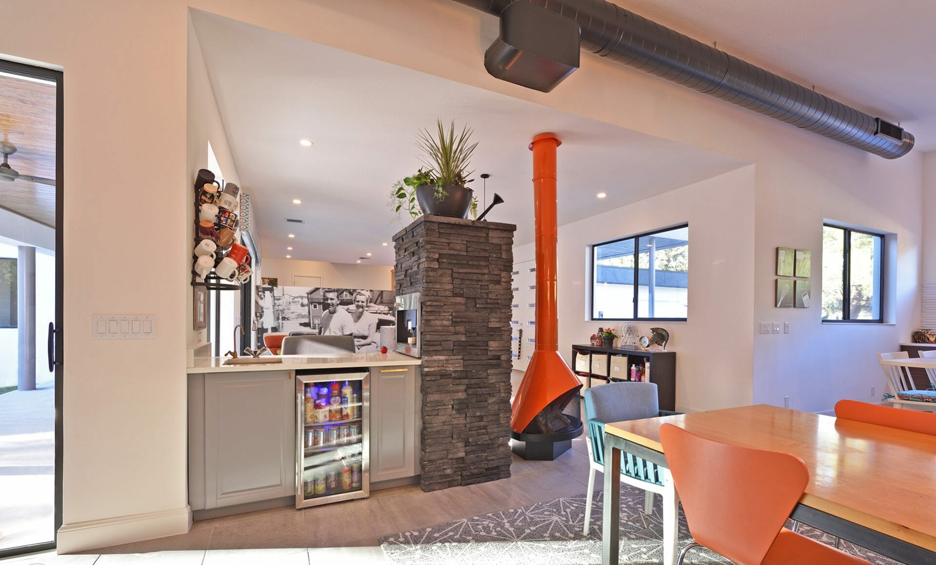 orange mid century modern fireplace tampa bay interior designers dsa