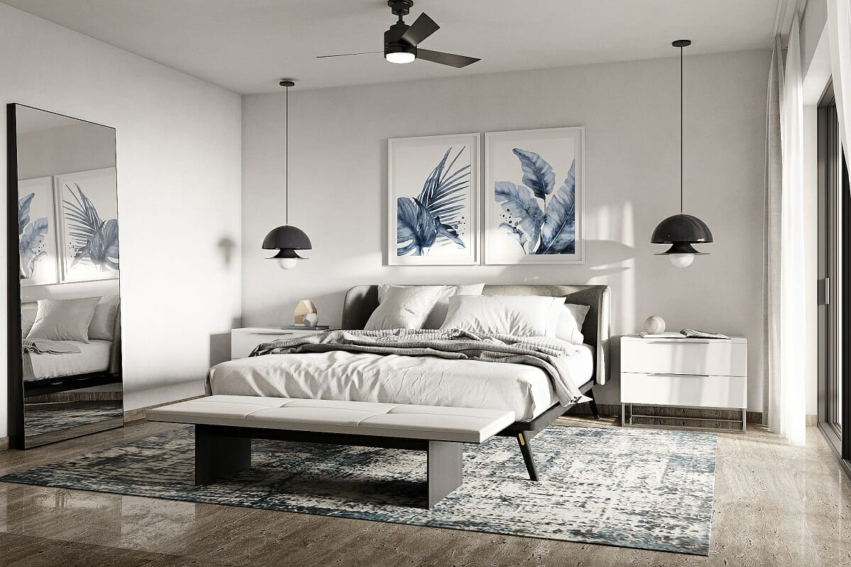 Feng Shui bedroom art in an interior by designer Jessica S