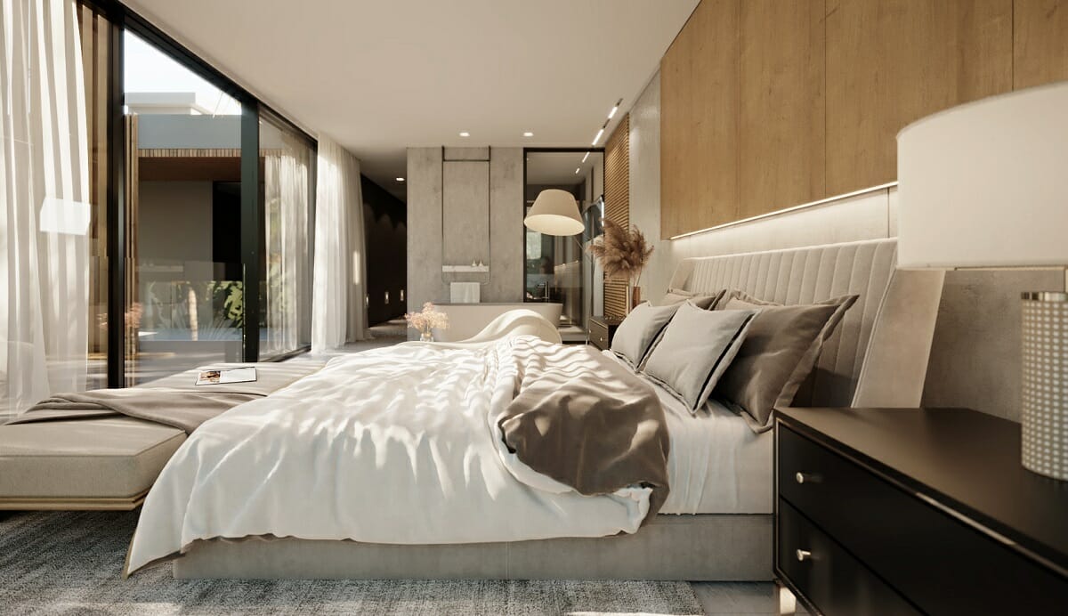 Feng shui bedroom placement and lighting by interior designer Mariana B