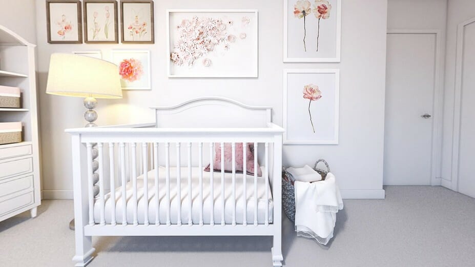 contemporary gray and pink baby bedroom ideas