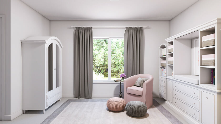 pink & gray contemporary nursery interior design