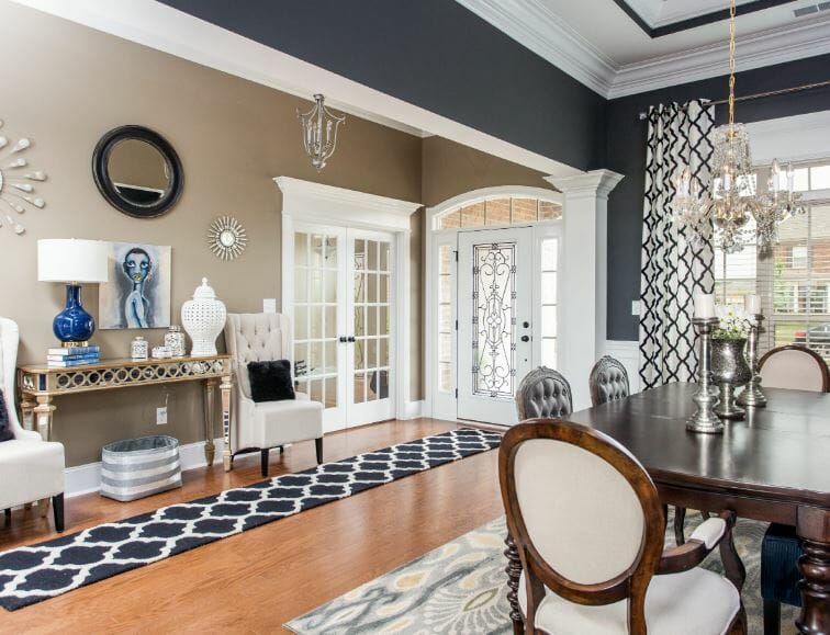 transitional style entryway design