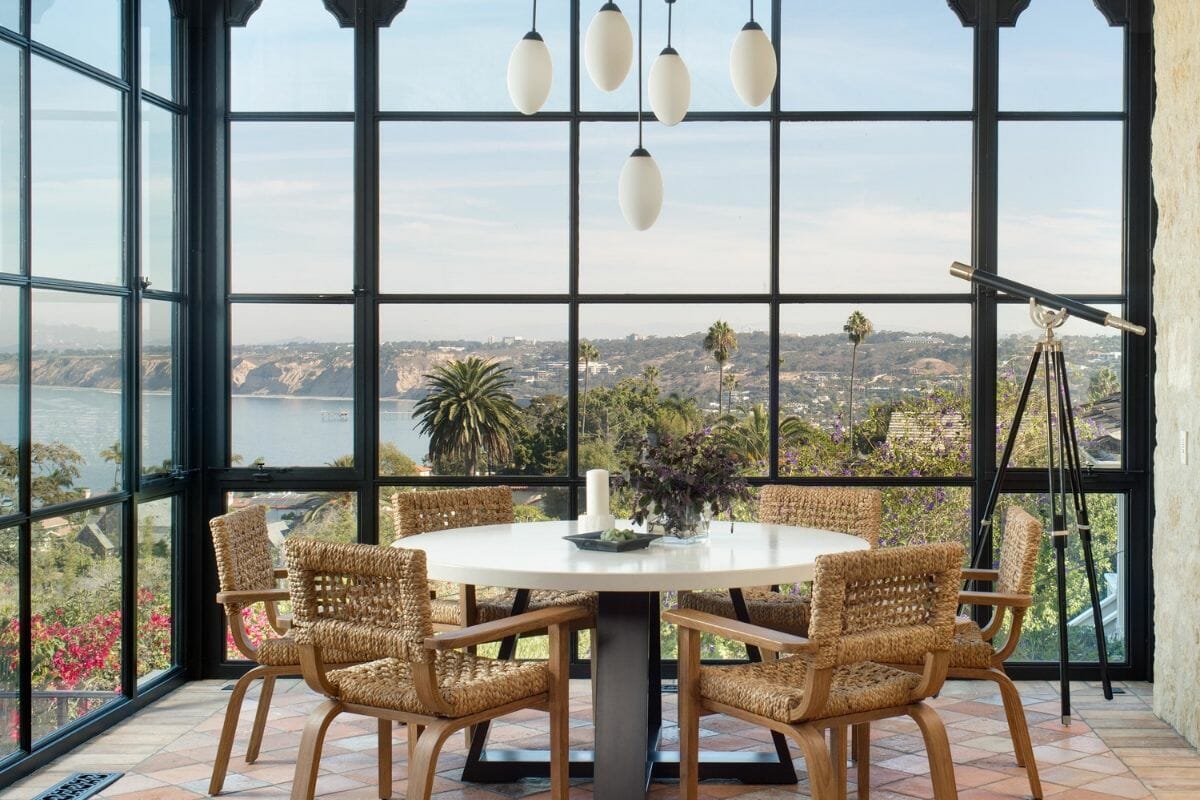 Luxe dining area by interior designs in San Diego