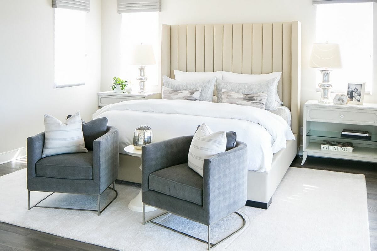 Transitional bedroom interior design in San Diego