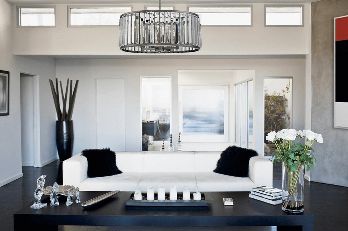 modern living room design black and white