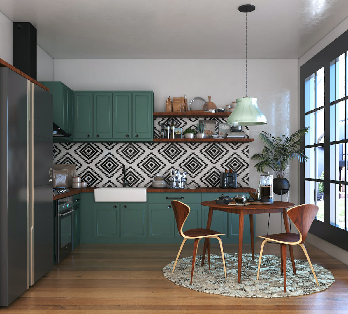 Kitchen design ideas - statement tile backsplash