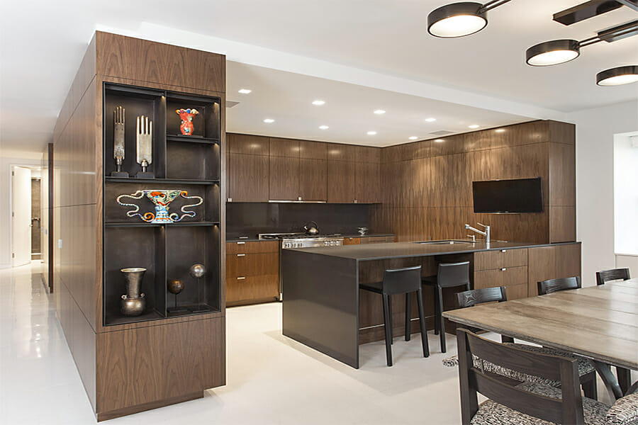 Sleek penthouse kitchen by Decorilla interior designer New York