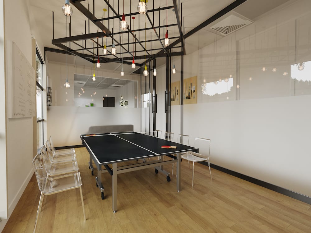 modern office design with a games area by Decorilla designer, Sonia C.