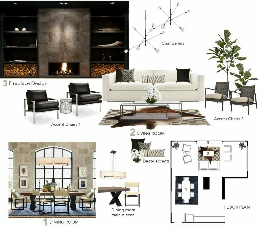 modern rustic living and dining room moodboard decorilla