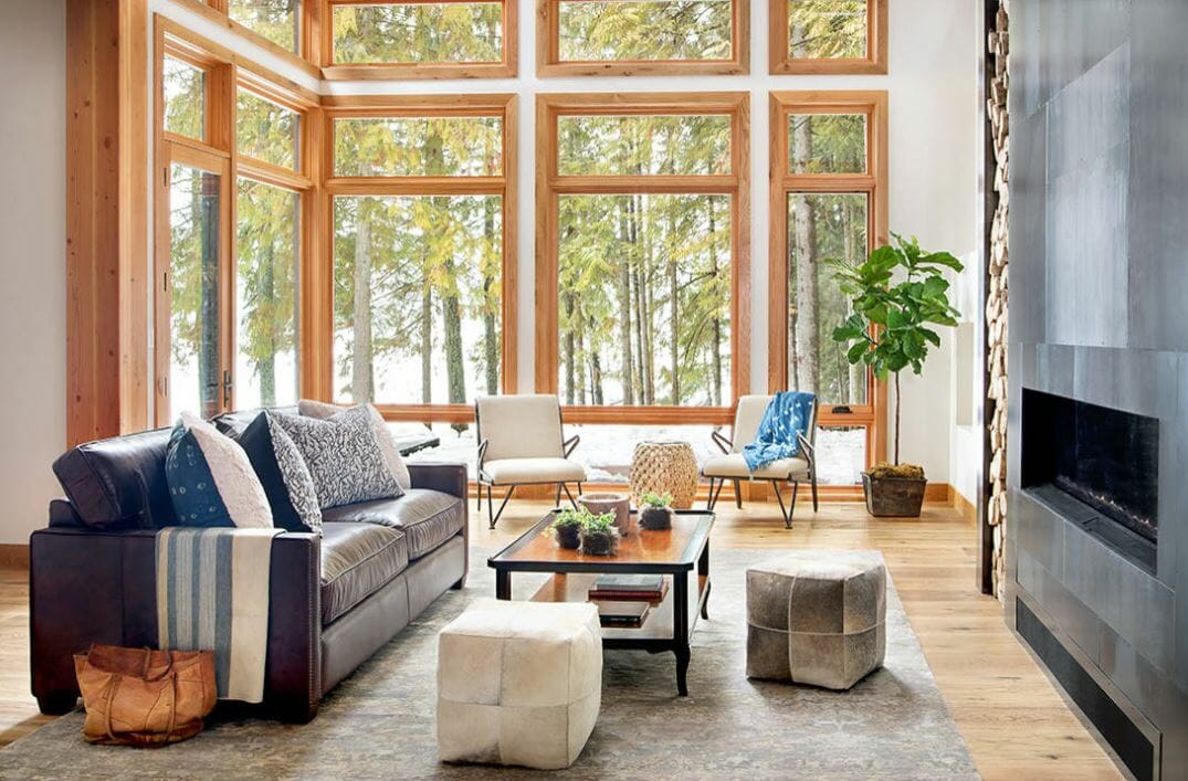 modern rustic living room design feature