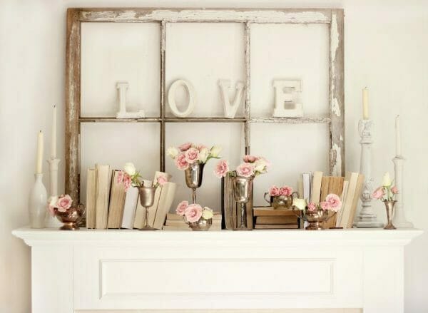 valentine's day home decor ideas for mantel