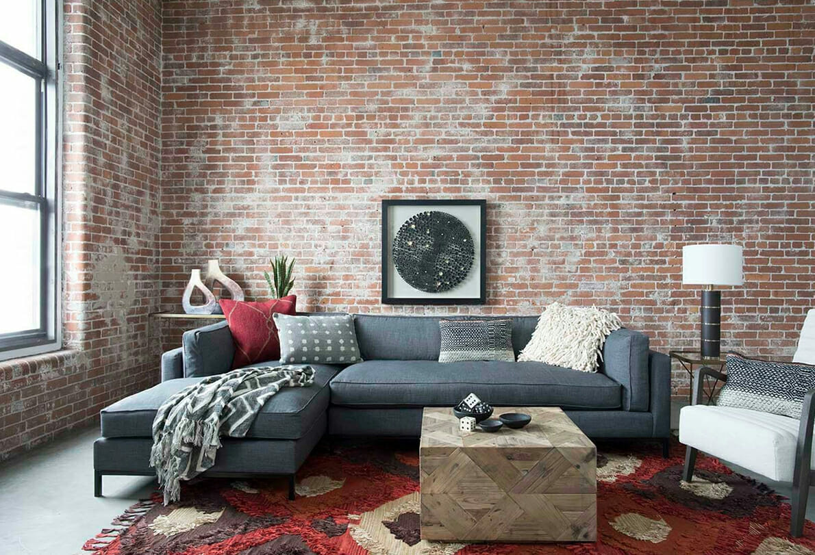 Cozy living room with industrial decoration